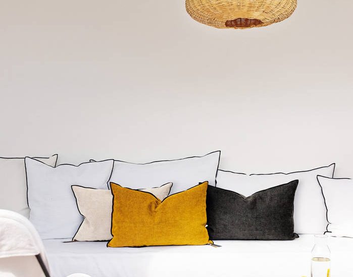 Jaune moutarde : coussin