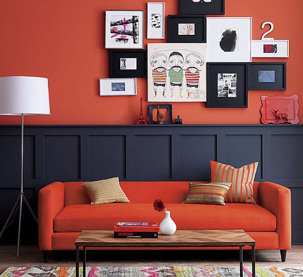 Salon : mur orange